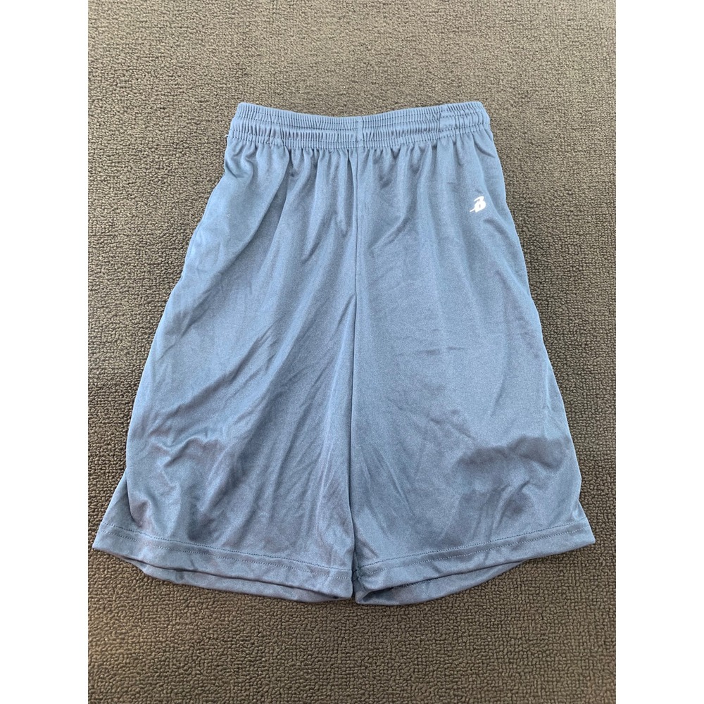 Badger Sport Youth Small S Blue‎ Athletic Gym Shorts Elastic Waist Drawstring